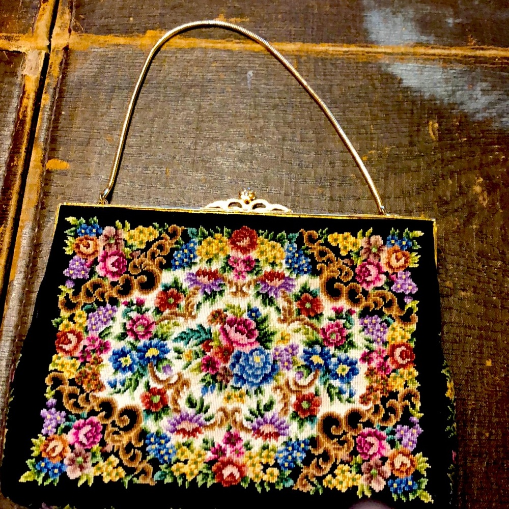 Antique tapestry purse 1920
